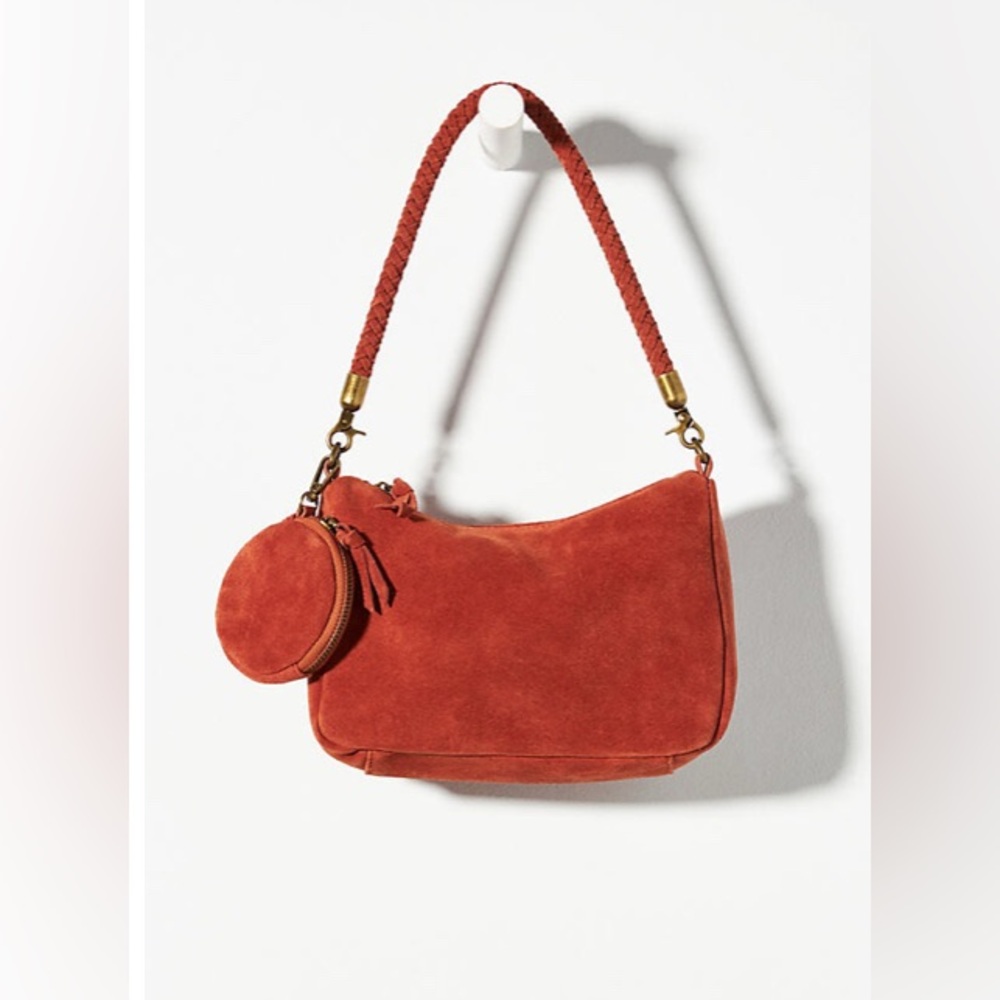 Anthropologie Suede Shoulder Bag - Rust